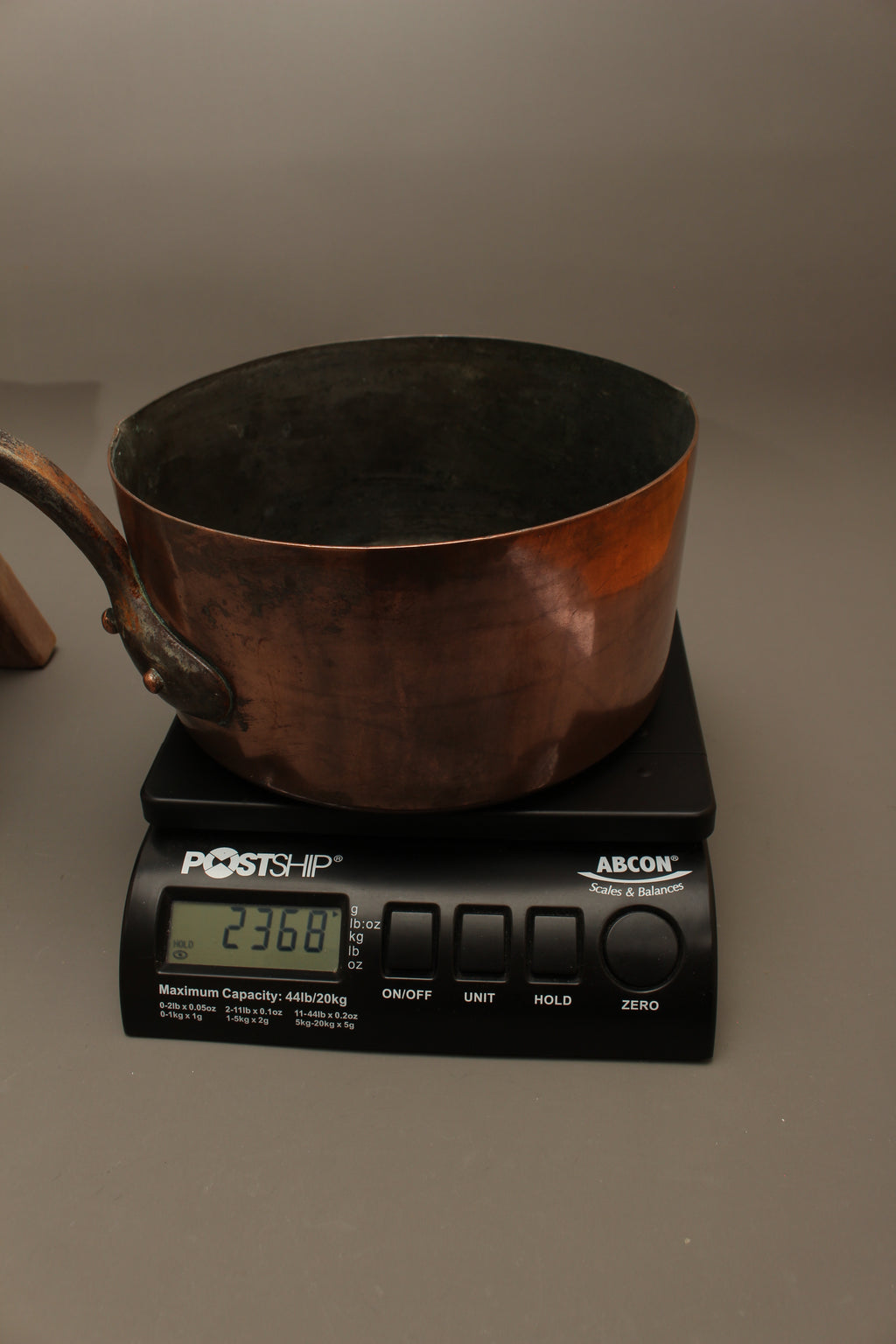 Antique 19th Century French Copper Pan Heavyweight 2.3kg Forged Iron Handle