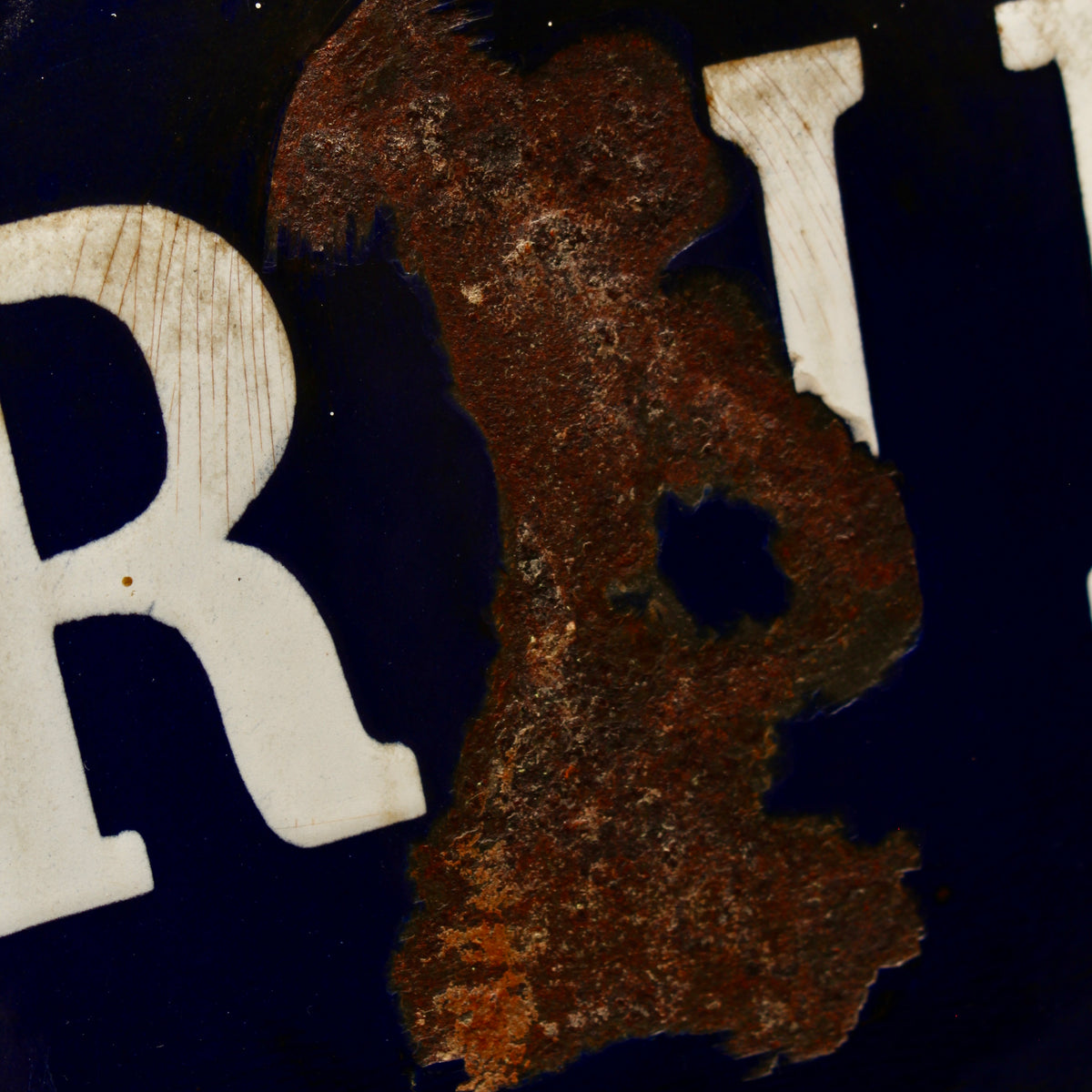Large 19th Century French Enamel Street Sign Rue Gustave Carde Architectural Salvage