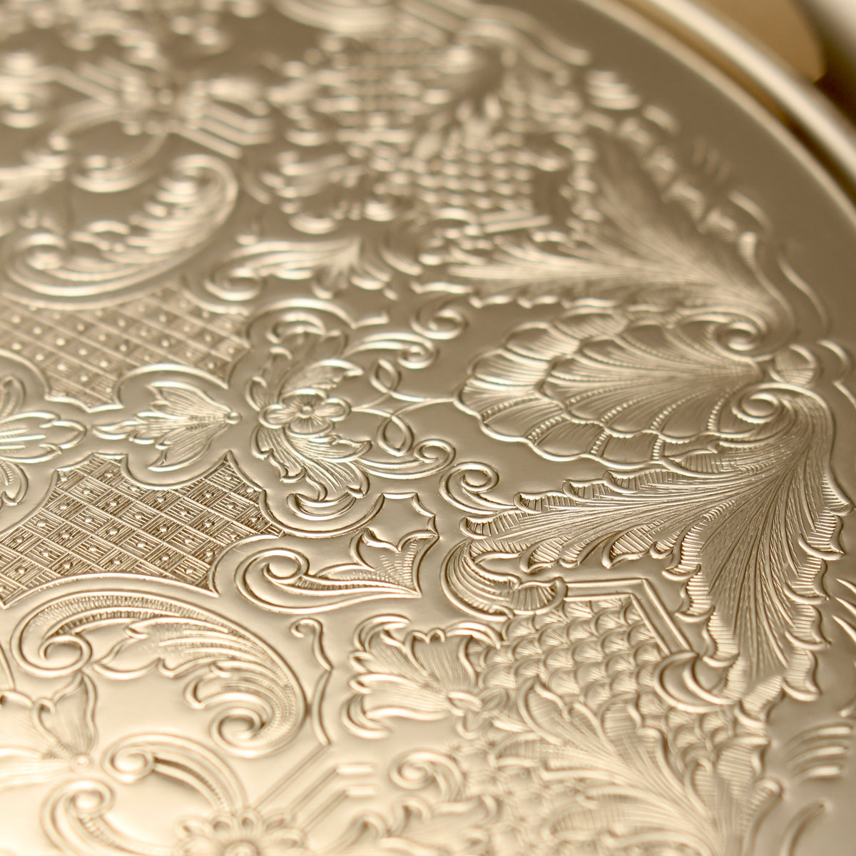 Vintage Round Silver Plated Salver Deeply Chased Floral Drinks Tray