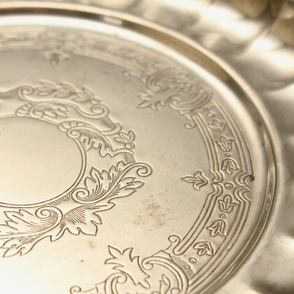 Vintage Viners of Sheffield Alpha Plate Scalloped Card Tray Trinket Dish