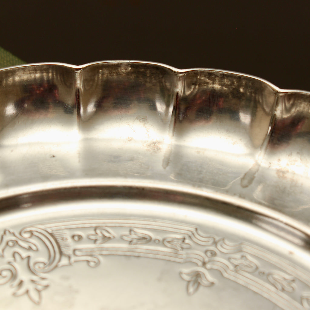 Vintage Viners of Sheffield Alpha Plate Scalloped Card Tray Trinket Dish