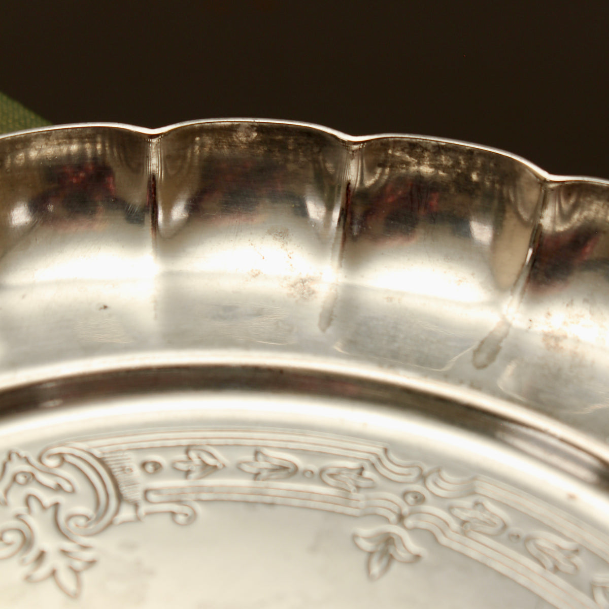 Vintage Viners of Sheffield Alpha Plate Scalloped Card Tray Trinket Dish