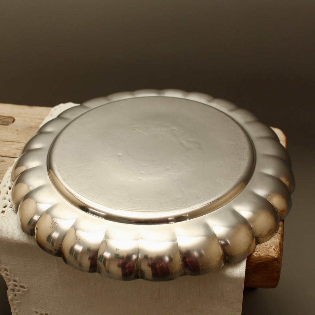 Vintage Viners of Sheffield Alpha Plate Scalloped Card Tray Trinket Dish
