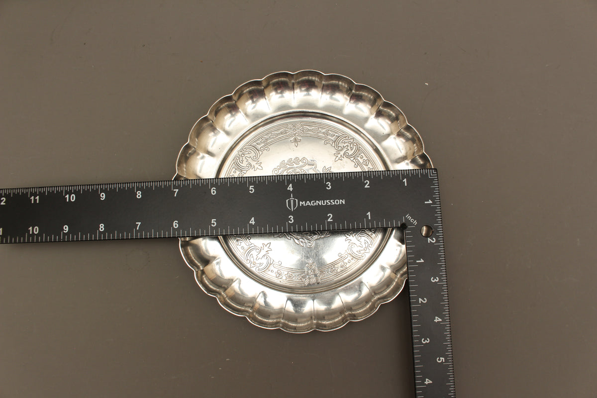Vintage Viners of Sheffield Alpha Plate Scalloped Card Tray Trinket Dish