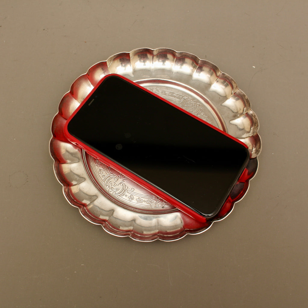 Vintage Viners of Sheffield Alpha Plate Scalloped Card Tray Trinket Dish