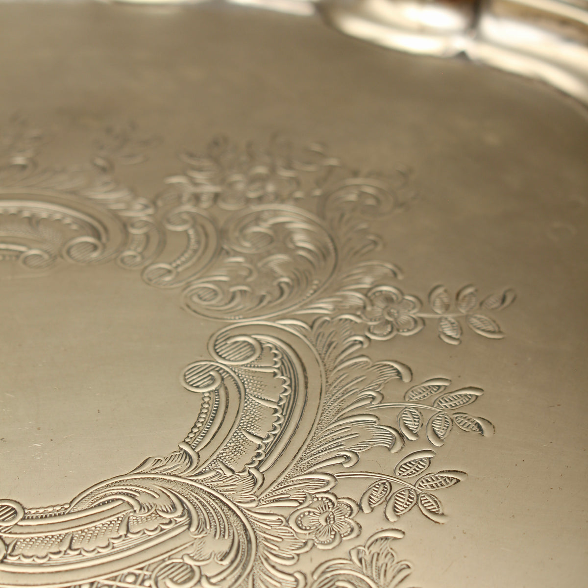 Antique Roberts & Belk Sheffield Silver Plate Salver Bleeding Copper Drinks Tray