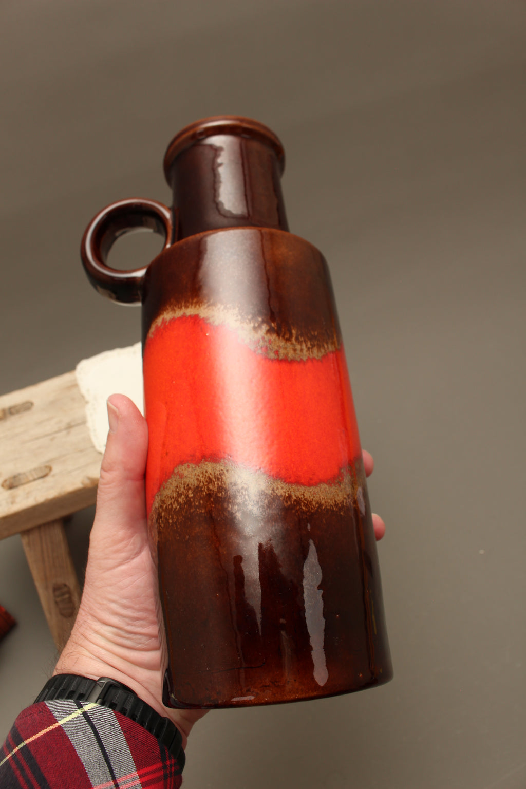 Retro Scheurich West Germany 401-28 Fat Lava Ceramic Jug – 1970s Mid-Century Art Pottery