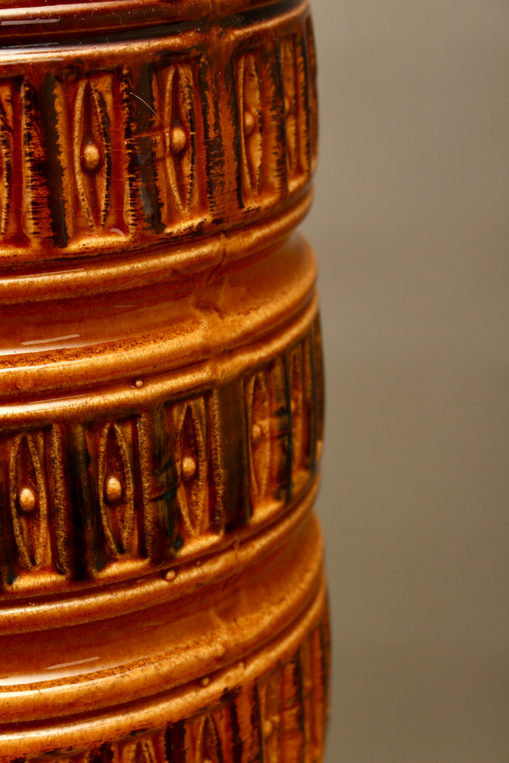 Large Scheurich 268-40 West German Floor Vase – 15 Inch Mid-Century Relief Pottery