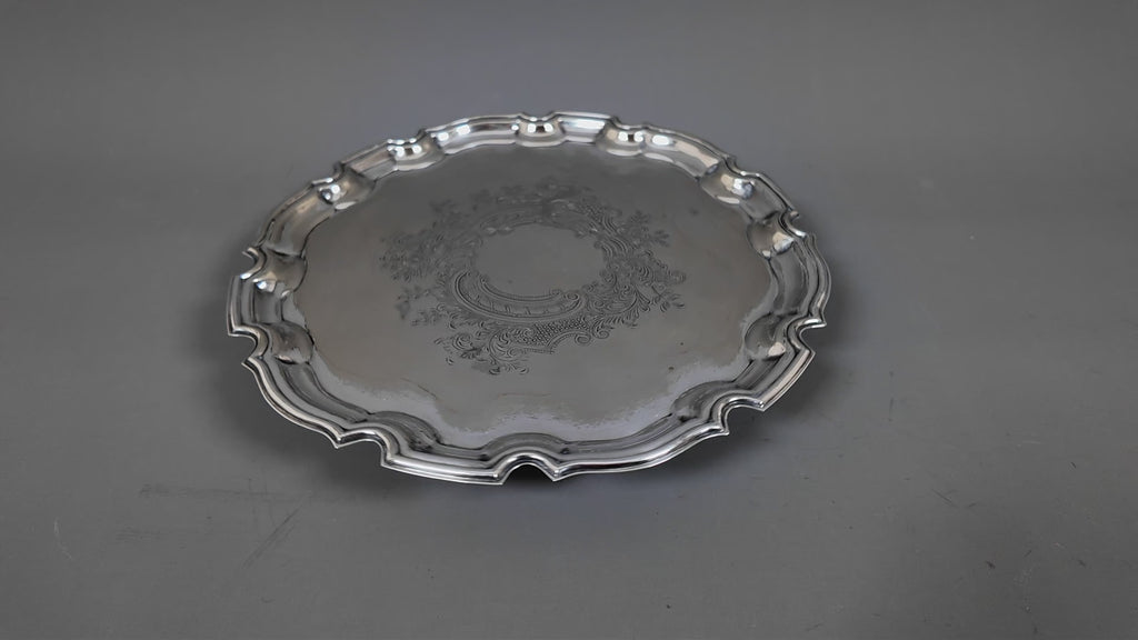 Antique Roberts & Belk Sheffield Silver Plate Salver Bleeding Copper Drinks Tray