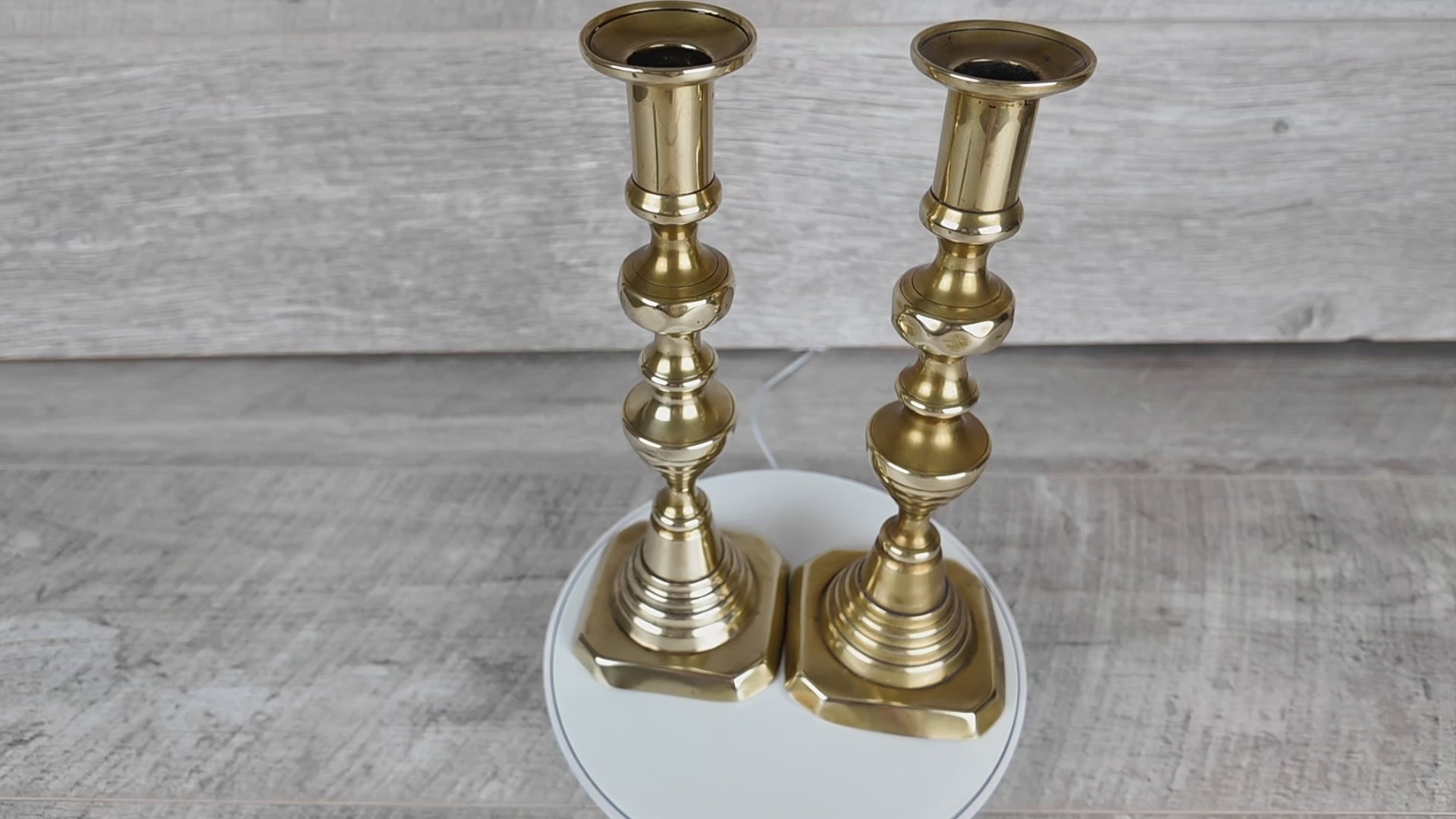 Vintage Brass Beehive and Diamond Candlesticks Boho Farmhouse Style Pair