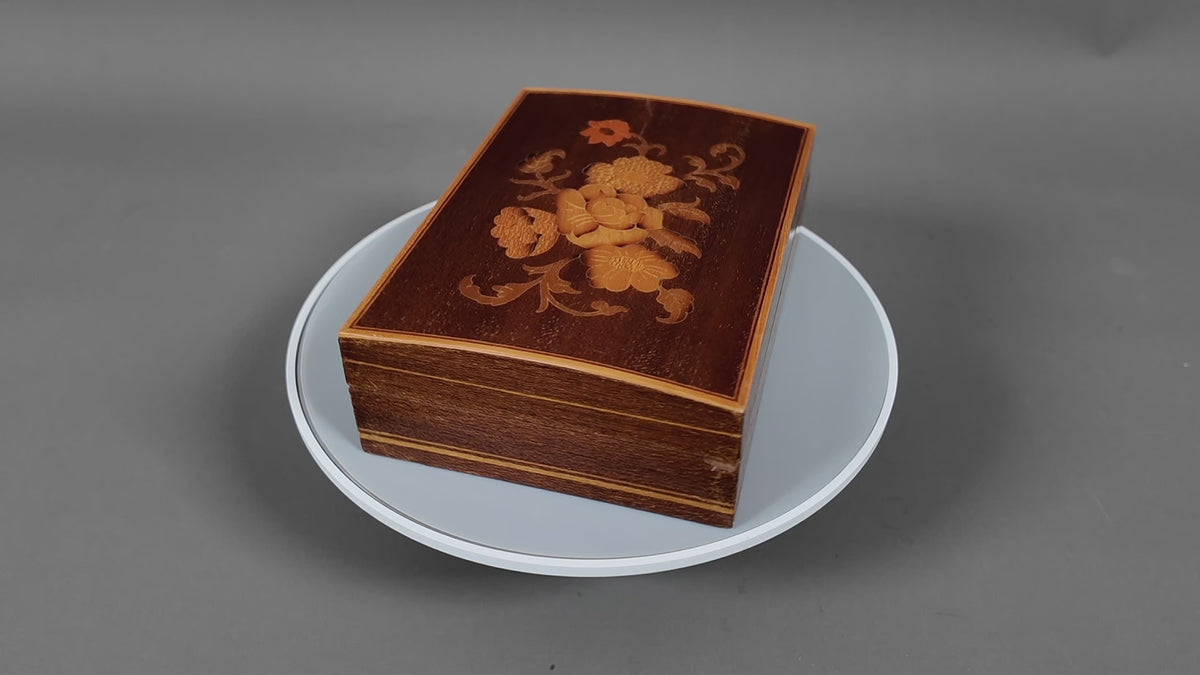 Italian Floral Marquetry Trinket Box | Sorrento Inlaid Wood Table Box