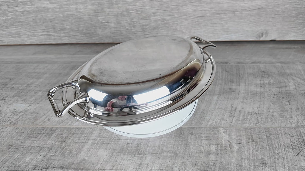 Vintage Charles William Fletcher & Son Sheffield Oval Silver Plate Entree Dish
