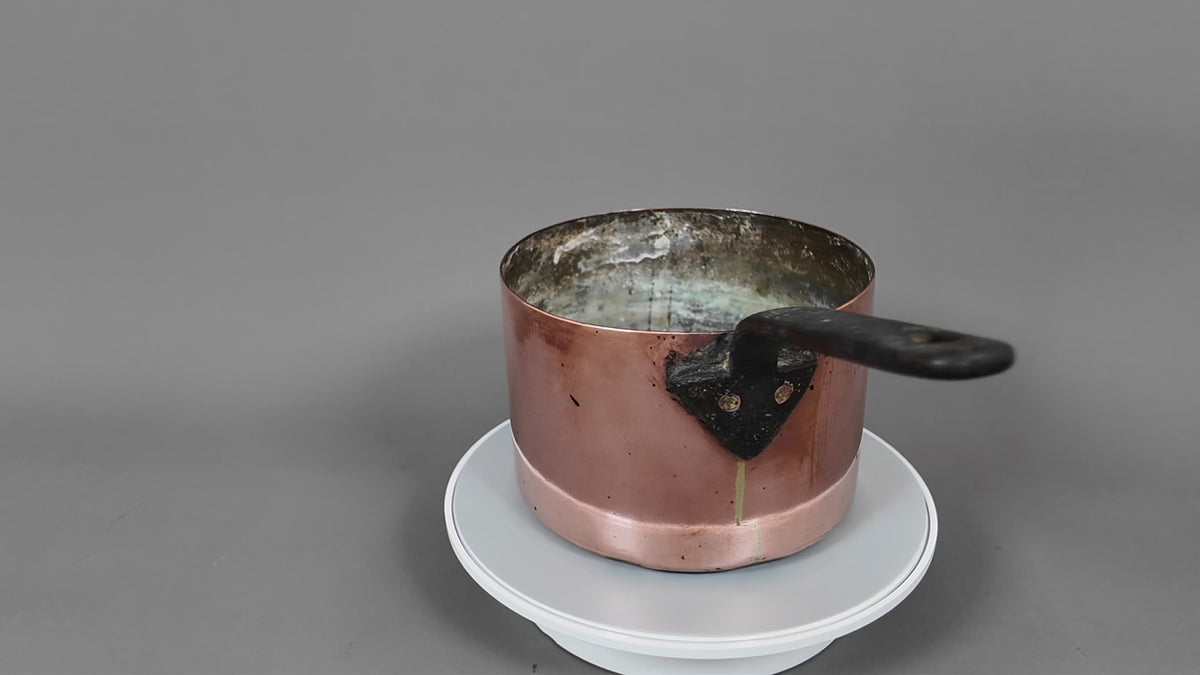 Antique Heavy Gauge Copper Saucepan | Victorian Farmhouse Kitchenalia