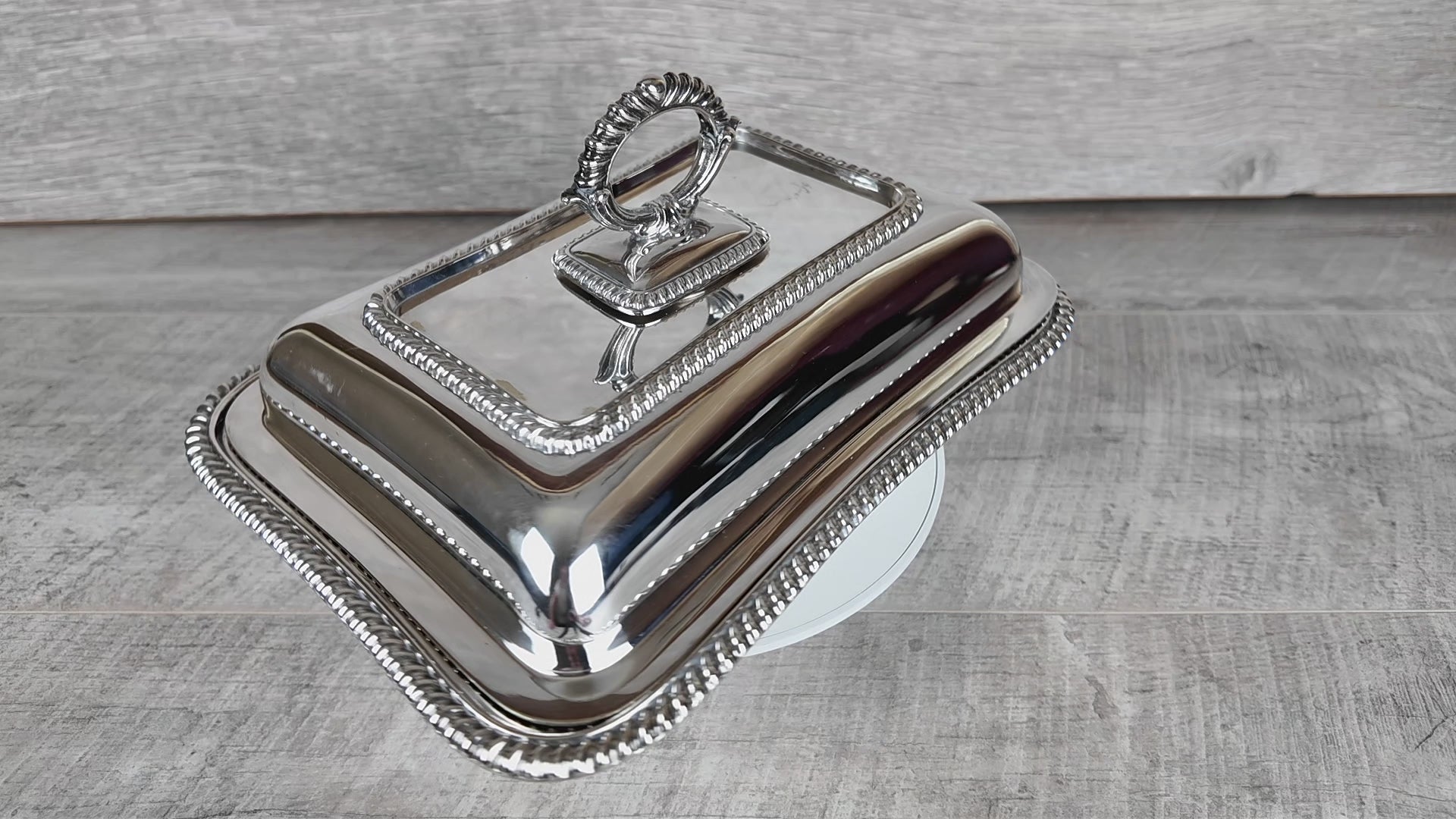 Antique Richard Richardson Sheffield Silver Plate Entree Dish Lidded Serving Tray