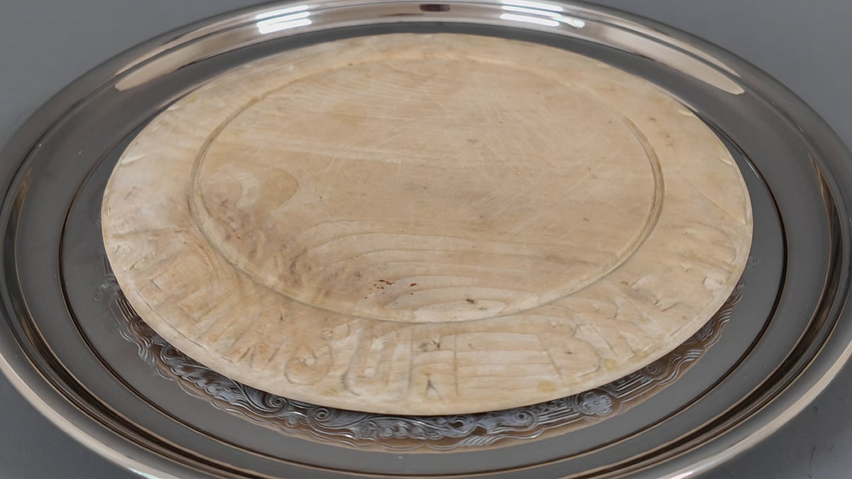 Antique Allinson Bread Wooden Trench Platter – Hand-Carved Sycamore Advertising Board