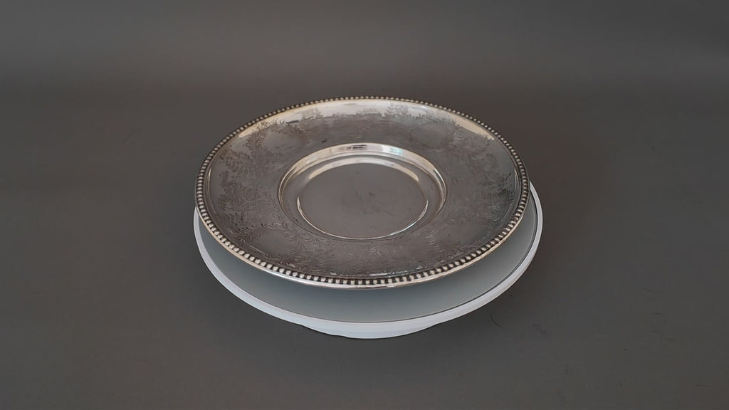 Antique Cooper Brothers Sheffield Silver Plated Trinket Tray | 7-Inch Chased Key Bowl