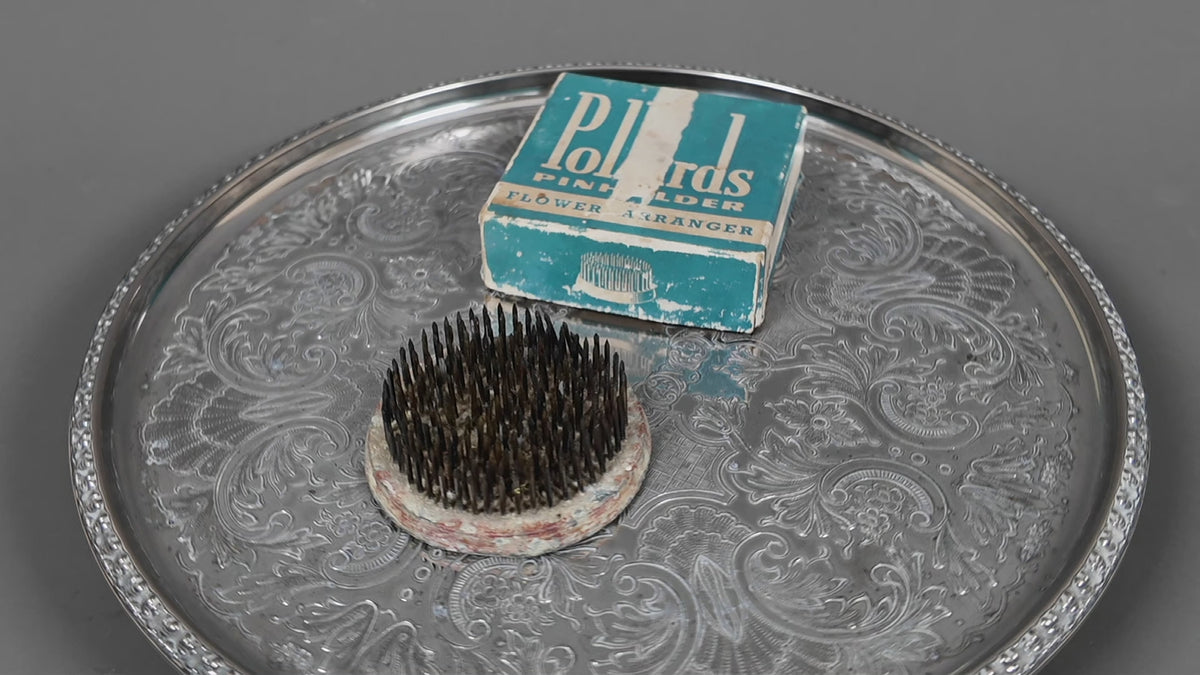 Vintage Boxed Pollards Large Spiked Flower Frog – Mid-Century 3.3 Inch Kenzan