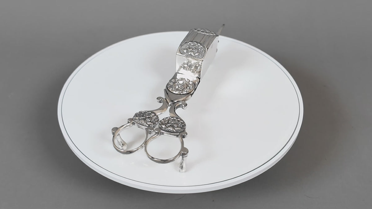 Antique Silver Plated Ornate Candle Snuffer Scissors | Vintage Wick Trimmer