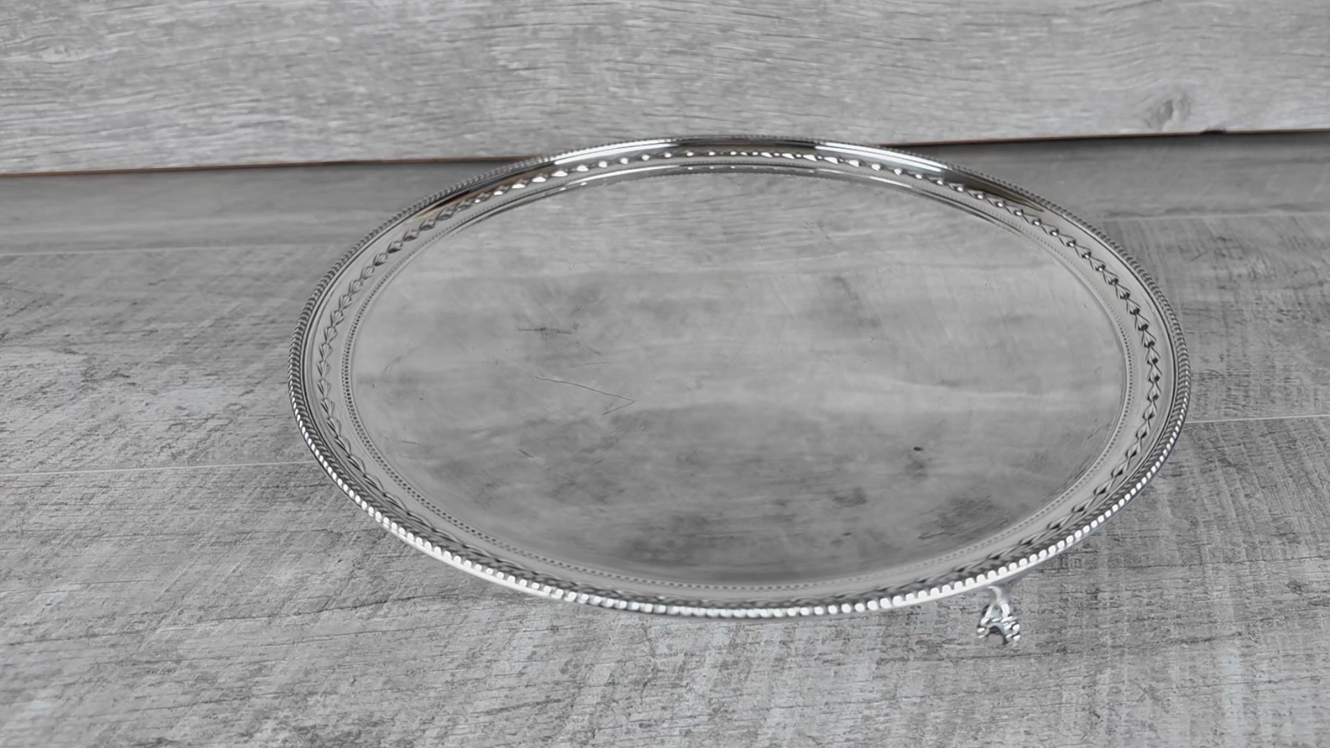 Large Antique James Dixon Sons Silver Plated Footed Salver Tray 14" Sheffield