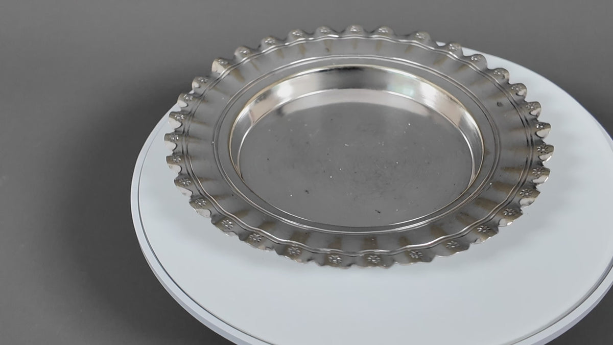 Vintage Joseph Gloster Silver Plated Trinket Tray - Fluted Edwardian Style Pin Dish