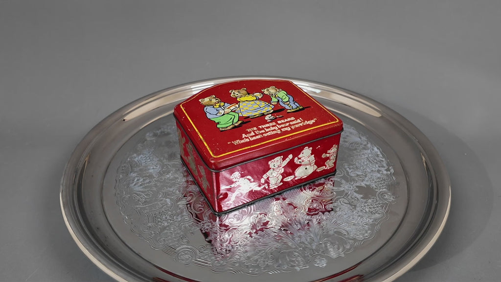 Vintage The Three Bears Lithographed Toffee Tin – Mid-Century Nursery Storage Box