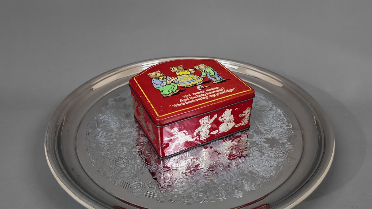 Vintage The Three Bears Lithographed Toffee Tin – Mid-Century Nursery Storage Box