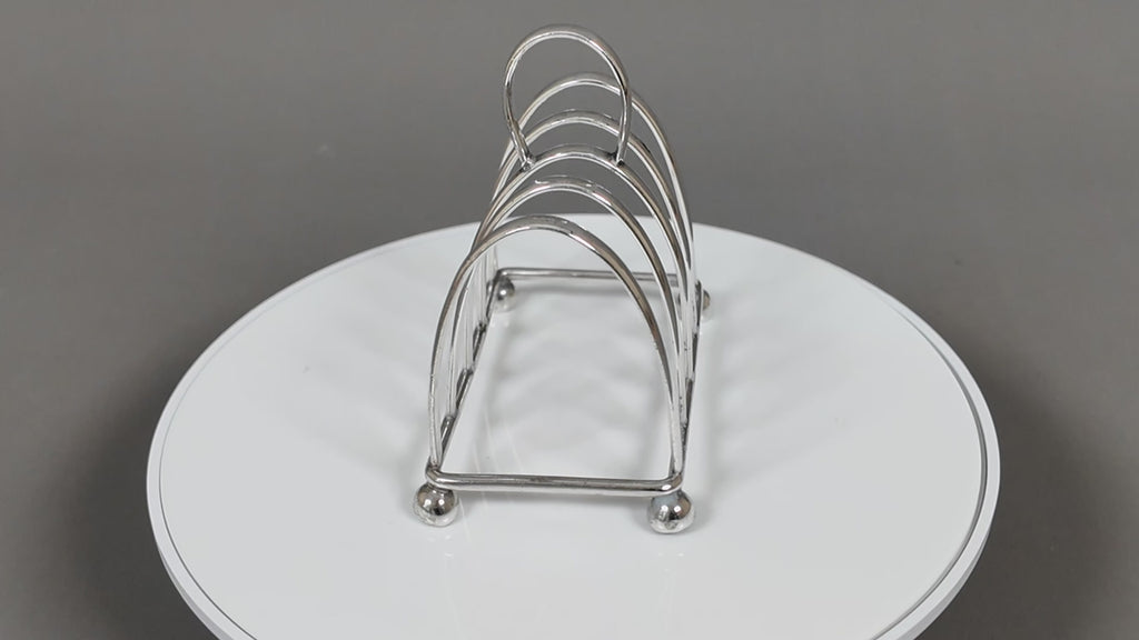 Antique I.F.S. Ltd Sheffield Silver Plated Toast Rack - Edwardian Style Desk Letter Organizer (c.1920)