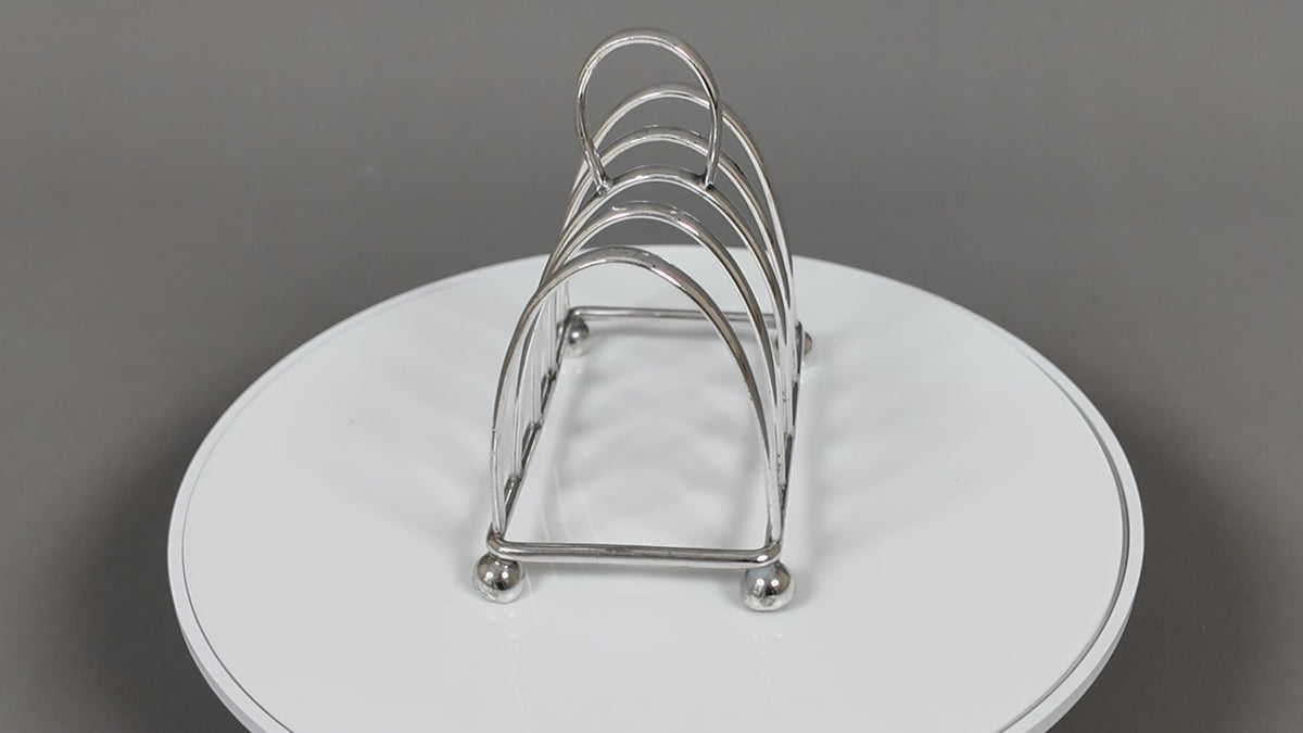 Antique I.F.S. Ltd Sheffield Silver Plated Toast Rack - Edwardian Style Desk Letter Organizer (c.1920)