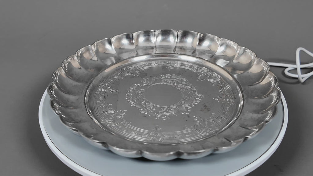 Vintage Viners of Sheffield Alpha Plate Scalloped Card Tray Trinket Dish