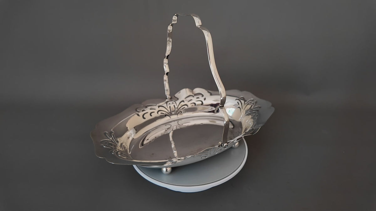 Vintage Cooper Brothers Sheffield Silver Plated Bon Bon Basket | Swing Handle Sweetmeat Dish