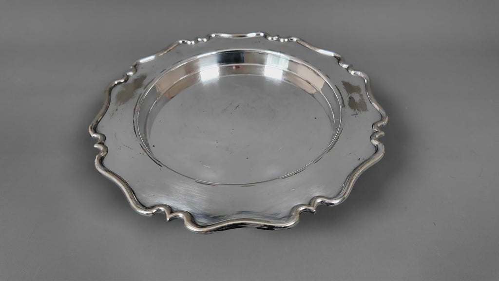 Antique Edward & Sons Glasgow Silver Plated Salver - Chippendale Style Drinks Tray (c.1900)